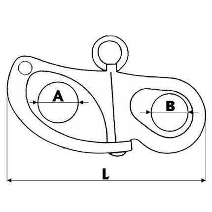 Карабін для спинакера 32/52/66/96 мм Osculati з нержавіючої сталі для човна і катера, фото 2