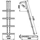 Трап телескопічний DIVER 4 ступені Osculati з нержавіючої сталі для човна і катера чорні антиковзні ступені 1150 мм в, фото 3
