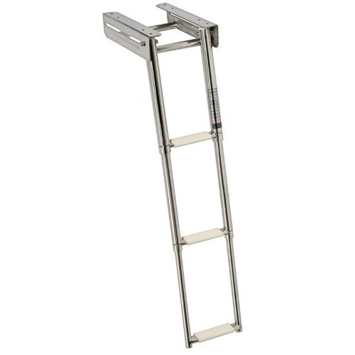 Трап для платформи телескопічний 3 ступені 205 мм нержавіюча сталь Osculati для човна і яхти вузький з овальними ступенями