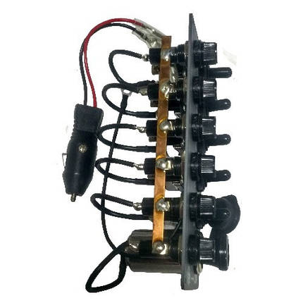 Панель управління вертикальна 5 тумблерів IP56 Osculati для човна катера і яхти алюміній захист від вологи 170x70 мм, фото 2