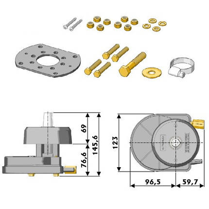 Редуктор рульовий Ultraflex T67 для мотора човна до 55 к.с. Osculati, фото 3