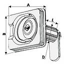 Задвижка защіпка поворотна відкидна суднова Osculati для човна і катера замок ручка нержавіюча сталь D = 16 мм A x B = 55 x, фото 2