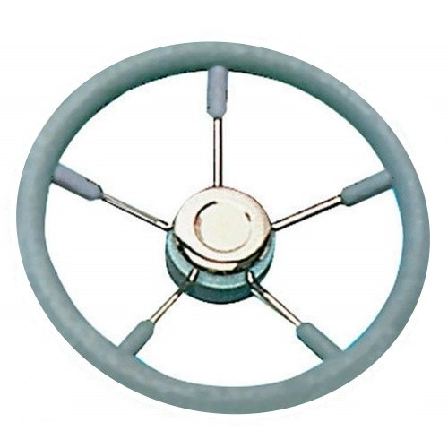 Руль судновий для човна і катера Osculati 320 мм нержавіюча сталь поліуретан сірий з кришкою ступиці