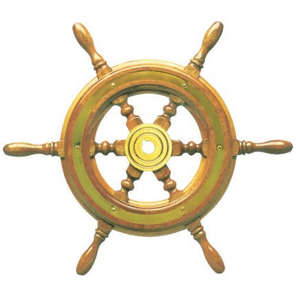 Штурвал 600 мм дерево генуезького типу Osculati лакове покриття латунне оздоблення стандартний конус 3/4", фото 1