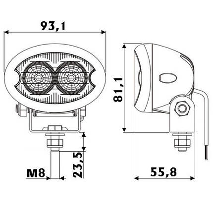 Прожектор LED HD 2×3 Вт кріплення на навігаційній дузі ручне управління 12/24 В Osculati для судна човни катери і яхти, фото 3