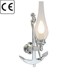 Бра якір 320 мм хромована латунь прозоре скло Е14 220 В 46 Вт Foresti & Suardi для інтер'єру IP20 Італія