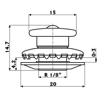 Кнопка тентовая LOXX нержавіюча сталь Osculati для човна і катера з пружинною блокуванням і широкою головкою Ø15 мм, фото 3