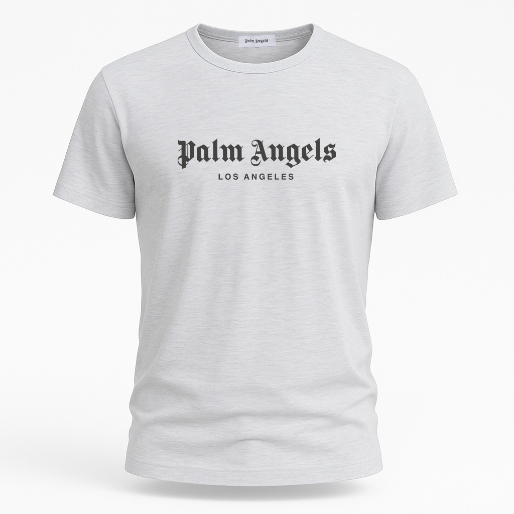 Футболка чоловіча Palm Angels білий меланж, фото 1