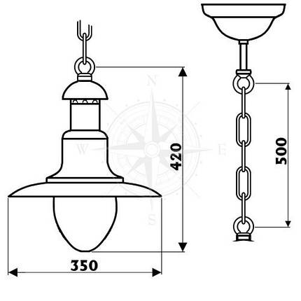 Люстра 350 мм хромована латунь матове скло Е27 220 В 77 Вт Foresti & Suardi для квартири та офісу ступінь захисту IP20, фото 2