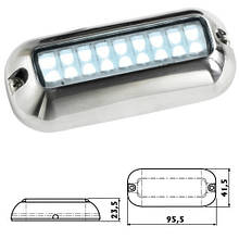 Світильник LED білий накладний підводний Osculati 12 В 1.2 Вт з нержавіючої сталі з IP68 343 Лм 5700 К