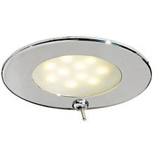 Світильник LED врізний G4 12/24 В 2.4 Вт нержавіюча сталь матове скло Osculati для яхти IP40 215 Лм 3000 К