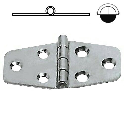 Петля суднова для човна катера яхти Osculati 38.491.00 70×38 мм товщина 17 мм нержавіюча сталь для встановлення на судно, фото 1