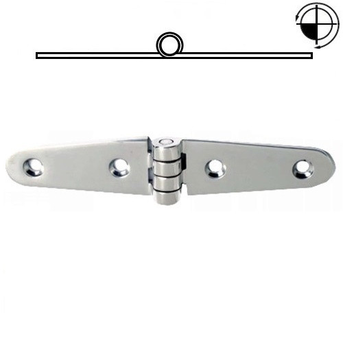 Петля 149×29 мм товщина 5 мм нержавіюча сталь Osculati для човна і катера міцна AISI 316 дзеркальне полірування