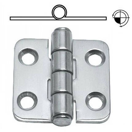 Петля 38×39 мм товщина 2 мм нержавіюча сталь Osculati для човна і катера штампована Італія, фото 1