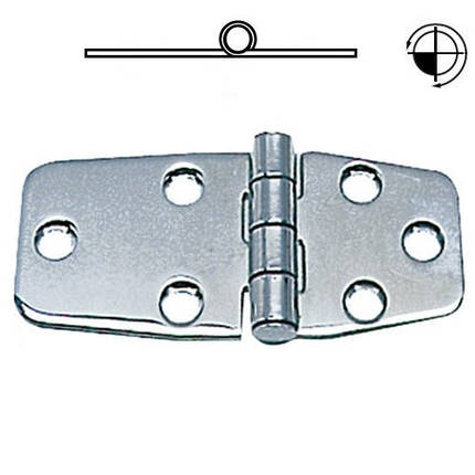 Петля 97×38 мм товщина 2.5 мм нержавіюча сталь Osculati для човна і катера штампована Італія, фото 1