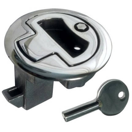 Ручка люка потайна Standard з замком 60 мм нержавіюча сталь Osculati для човна і катера AISI 316 пружинний механізм, фото 1