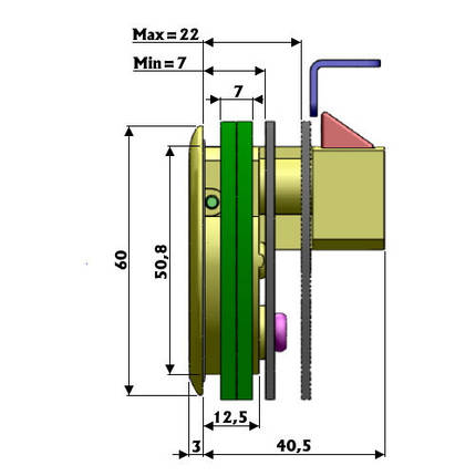 Ручка люка потайна Standard з замком 60 мм нержавіюча сталь Osculati для човна і катера AISI 316 пружинний механізм, фото 2