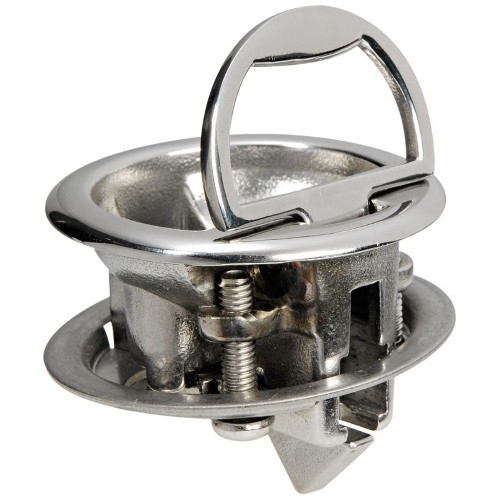 Ручка люка потайна без замка Osculati 44 мм з нержавіючої сталі AISI 316 для човна і катера з поверненим механізмом