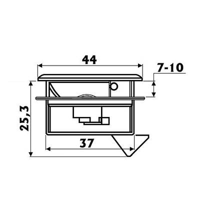 Ручка люка потайна без замка Osculati 44 мм з нержавіючої сталі AISI 316 для човна і катера з поверненим механізмом, фото 2