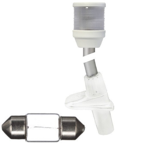 Вогонь круговий телескопічний щогла 610 мм Hella Marine LED 12 В 10 В білий пластиковий корпус для човна та яхти