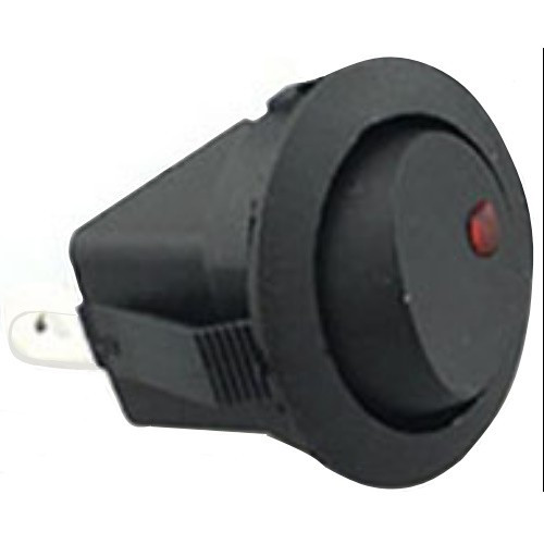 Вимикач кулісний міні OFF-ON Sunfine для човна і катера LED-підсвітка 12 В 30 А чорний полікарбонат