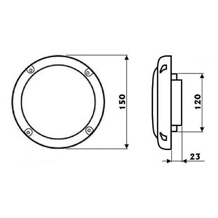 Колонки водонепроникні 5″ суднові Osculati 30+30 Вт чорні тонкі двохсмугові для човна і катера, фото 3