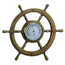 Термометр-штурвал 320 мм латунь Foresti & Suardi для інтер'єру діапазон 0-140°C стильний подарунок