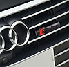 Емблема для решітки радіатора S-line AUDI (Ауді) - Чорний Матт 72 х 16 мм, фото 7