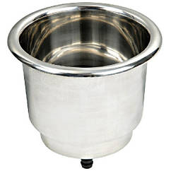 Вбудований судновий підстаканник двохрозмірний нержавіюча сталь Osculati для катера та яхти з дренажним отвором і м'яким