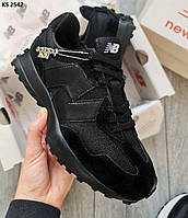 Черные кроссовки мужские 41 42 43 44  Кросівки New Balance 327 Black (чорні)