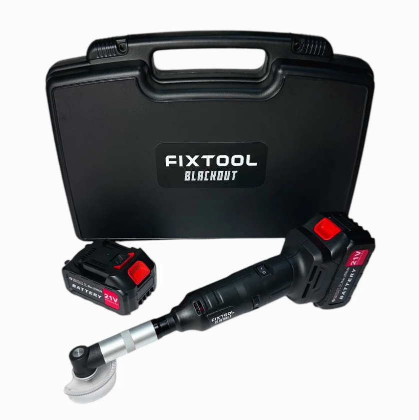 Кутовий гравер FIXTOOL Pomogator (чорний)  BLACKOUT з 2 АКБ 4A 21V (FIX200WBAT-2)