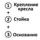 Стійка опори крісла човнова LakeSport 165 мм алюміній Attwood для встановлення на човни і катери стандарт ABYC, фото 2