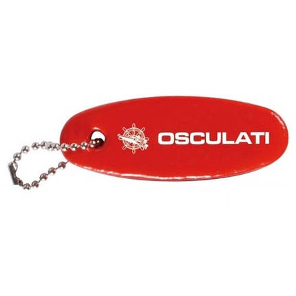 Брелок не тонущий червоний гумовий Osculati плаваючий для ключів латунний ланцюжок Італія, фото 1
