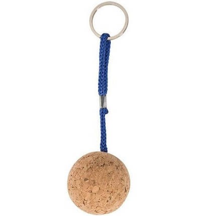 Брелок нетонучий шарик пробка Batela плаваючий з коркового дерева з кільцем і лином з нержавіючої сталі, фото 1