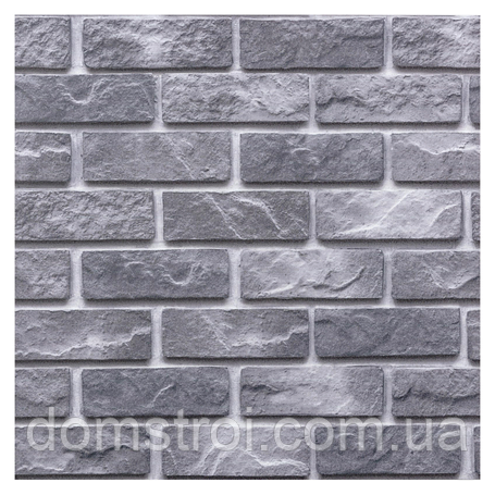 Самоклеюча плитка вінілова «Сіра цегла» Sticker Wall (СВП-202/SW-0509) 600х600x1,5 мм, фото 1
