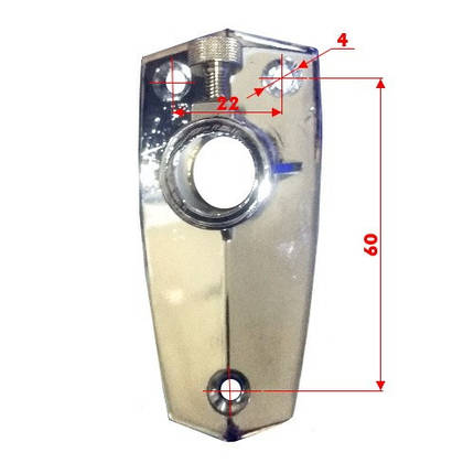 Оснування флагштока 14 мм хромований пластик Osculati для кріплення флагштоків з фіксуючим гвинтом Італія, фото 2