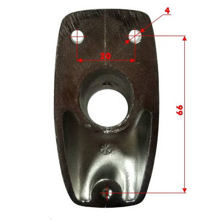 Основa флагштока 20 мм нержавіюча сталь Osculati для кріплення флагштока AISI 316 дзеркальне полірування Італія, фото 2