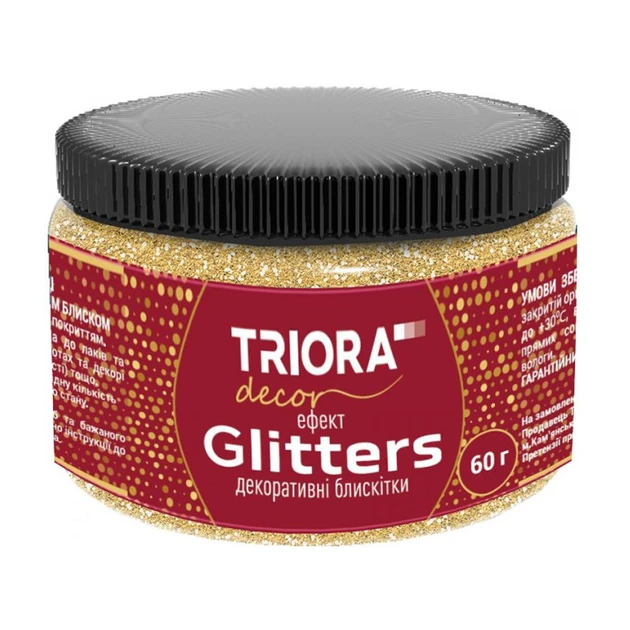 Декоративні блискітки ТМ ТРИОРА 0,06кг 161 Золото, фото 1