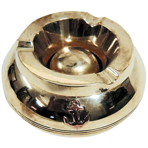 Попільничка 85 мм латунь Azur Marine стильний аксесуар з якорями для інтер'єру подарунок для дому та офісу