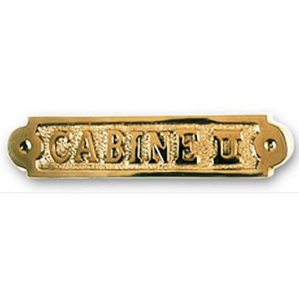 Табличка “Cabine II” латунь Azur Marine, фото 1