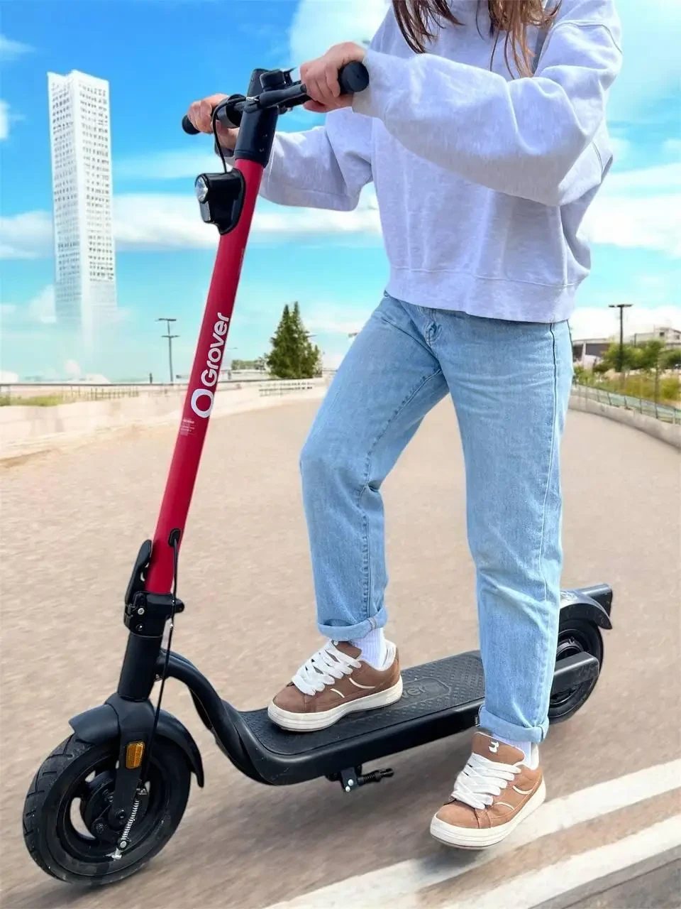 Потужний електросамокат Grower SO2 з великими колесами 10”, 350 Вт, витримує 120 кг, швидкість 22 км/год, фото 1