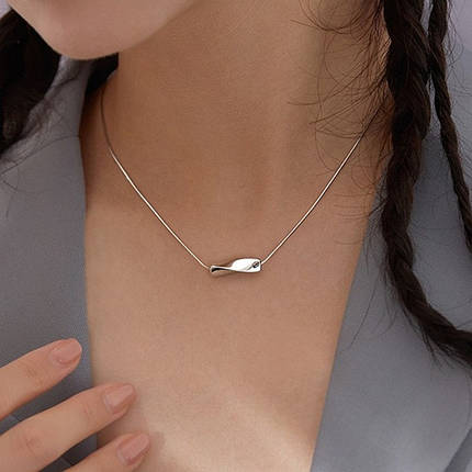 Ланцюжок снеїк + кулон кручений 18х5 мм від Stainless Steel срібляста сталь 316 L довг 50 см тлщн 1 мм, фото 2