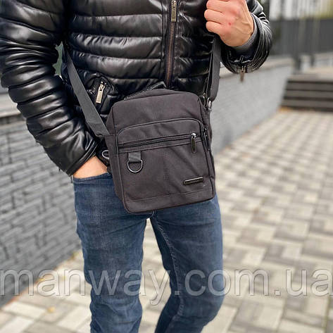 Сумка через плече чоловіча чорна барсетка месенджер багато відділень Commander city, фото 1