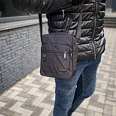 Сумка через плече чоловіча чорна барсетка месенджер багато відділень Commander city, фото 2