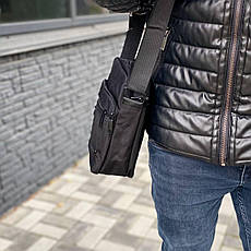 Сумка через плече чоловіча чорна барсетка месенджер багато відділень Commander city, фото 4