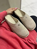 Мюлі жіночі з замшу бежеві зі світлою підошвою, фото 3