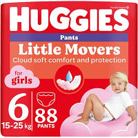 Популярний! Підгузки Huggies Little Movers Pants 6 (15-25 кг) для дівчаток 88 шт (5029054568217) - Краща якість тільки на