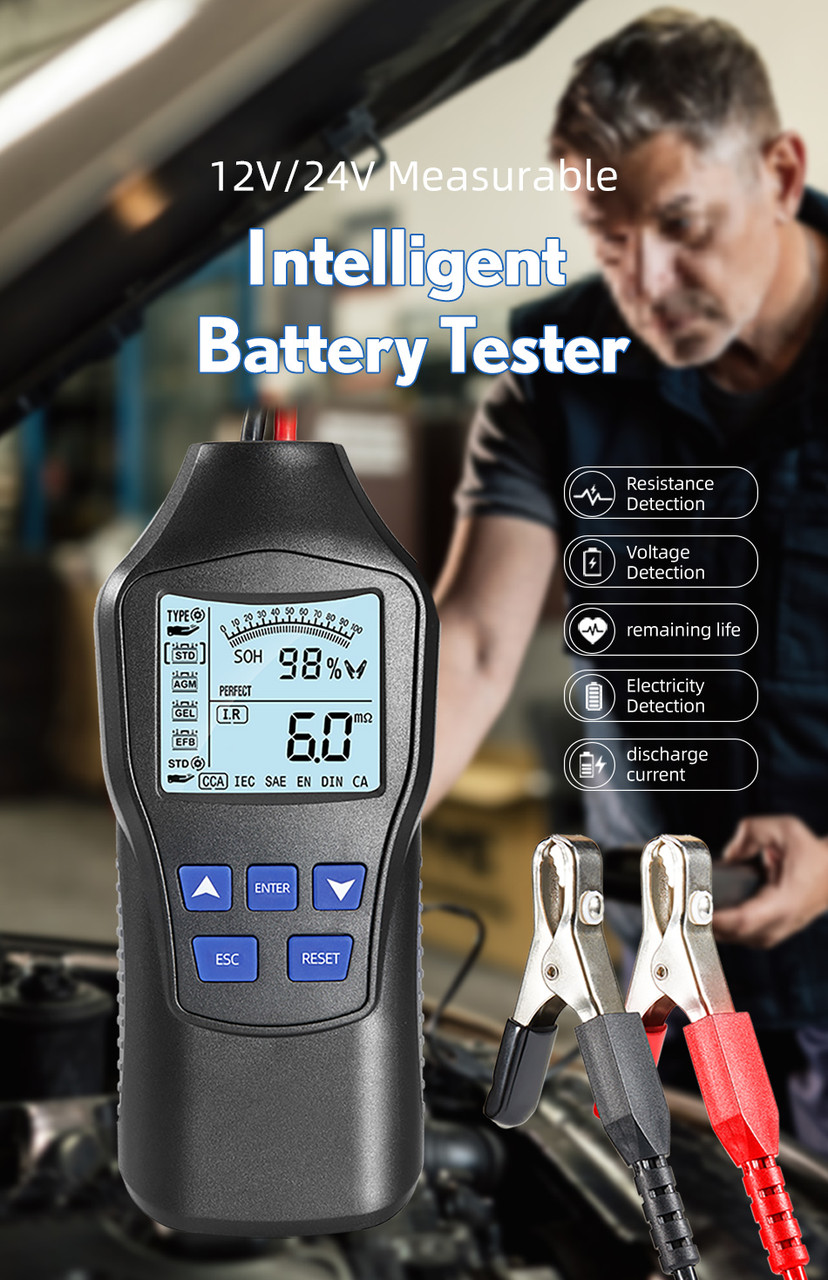 Аналізатор тестор АКБ Intelligent Battery Tester 12V / 24V, фото 1