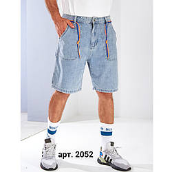 Чоловічі джинсові бриджі Полу Батал "Фабричний Китай" Розміри: 50,52,54,56 (29056)