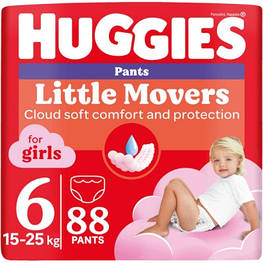 Підгузки Huggies Little Movers Pants 6 (15-25 кг) для дівчаток 88 шт (5029054568217) - оригінал